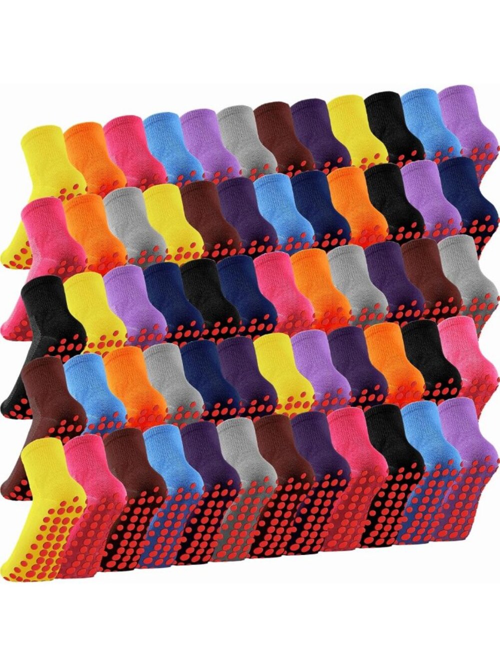 30 Pair Non-Slip Grip Socks for Hospital & Elderly Women - Comfort & Safety